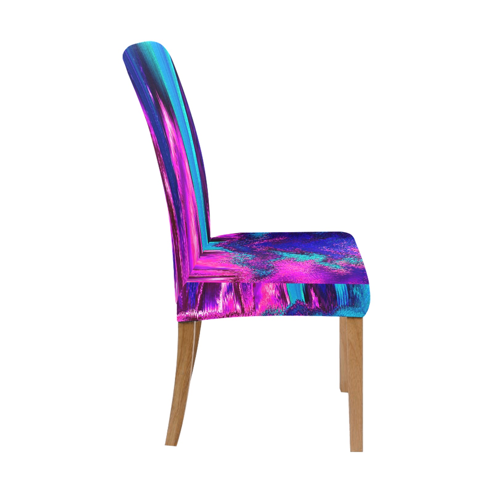 Melted Glitch (Pink & Teal) Removable Dining Chair Cover