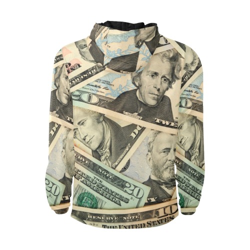 US PAPER CURRENCY All Over Print Quilted Windbreaker for Men (Model H35)