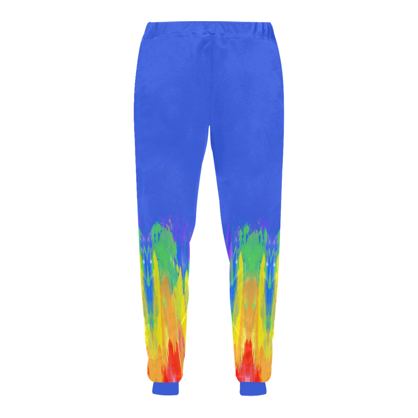 Abstract Paint Flames Blue Unisex Casual Sweatpants (Model L11)