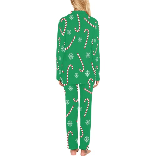 Candy Cane Christmas Women's Long Pajama Set