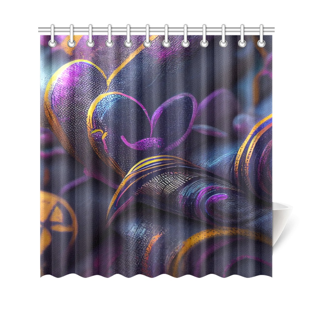 violet heart Shower Curtain 69"x72"