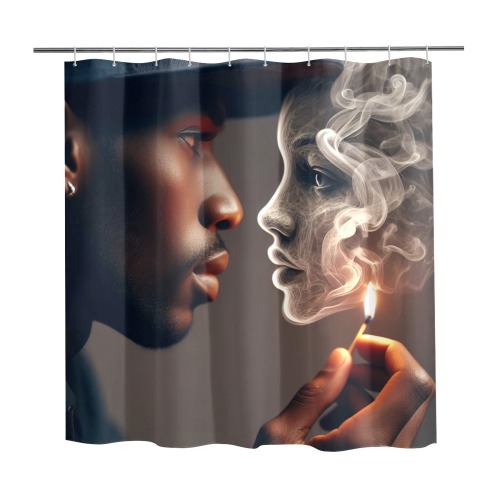 Man's love in smoke - African American Shower Curtain 69"x70"