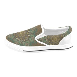 Wisdom in cordiality Anthophila on the finest petals Women's Unusual Slip-on Canvas Shoes (Model 019)