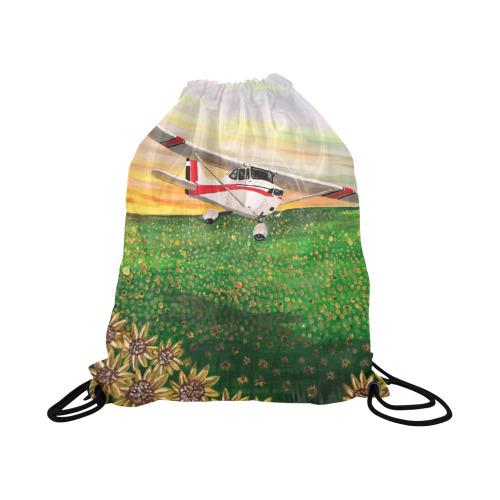 The Flight Of Sunflowers Large Drawstring Bag Model 1604 (Twin Sides)  16.5"(W) * 19.3"(H)