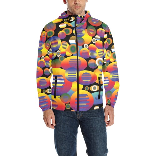 closed balls1 All Over Print Quilted Windbreaker for Men (Model H35)
