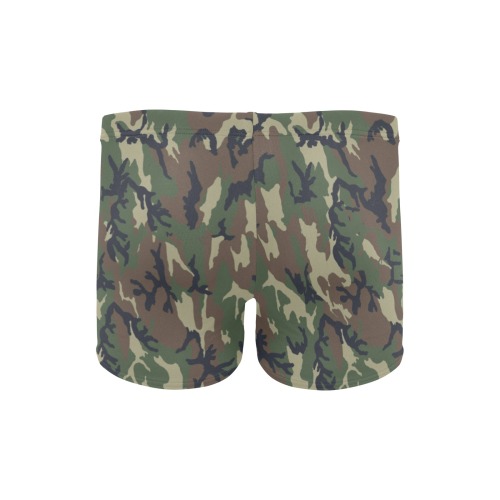 Woodland Forest Green Camouflage Men's Swimming Trunks (Model L60)