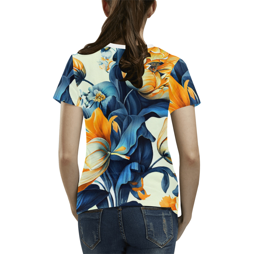 flowers botanic art (2) all over print tshirt All Over Print T-Shirt for Women (USA Size) (Model T40)