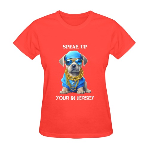 Pitbull Speak Up Your In Jersey (R) Sunny Women's T-shirt (Model T05)