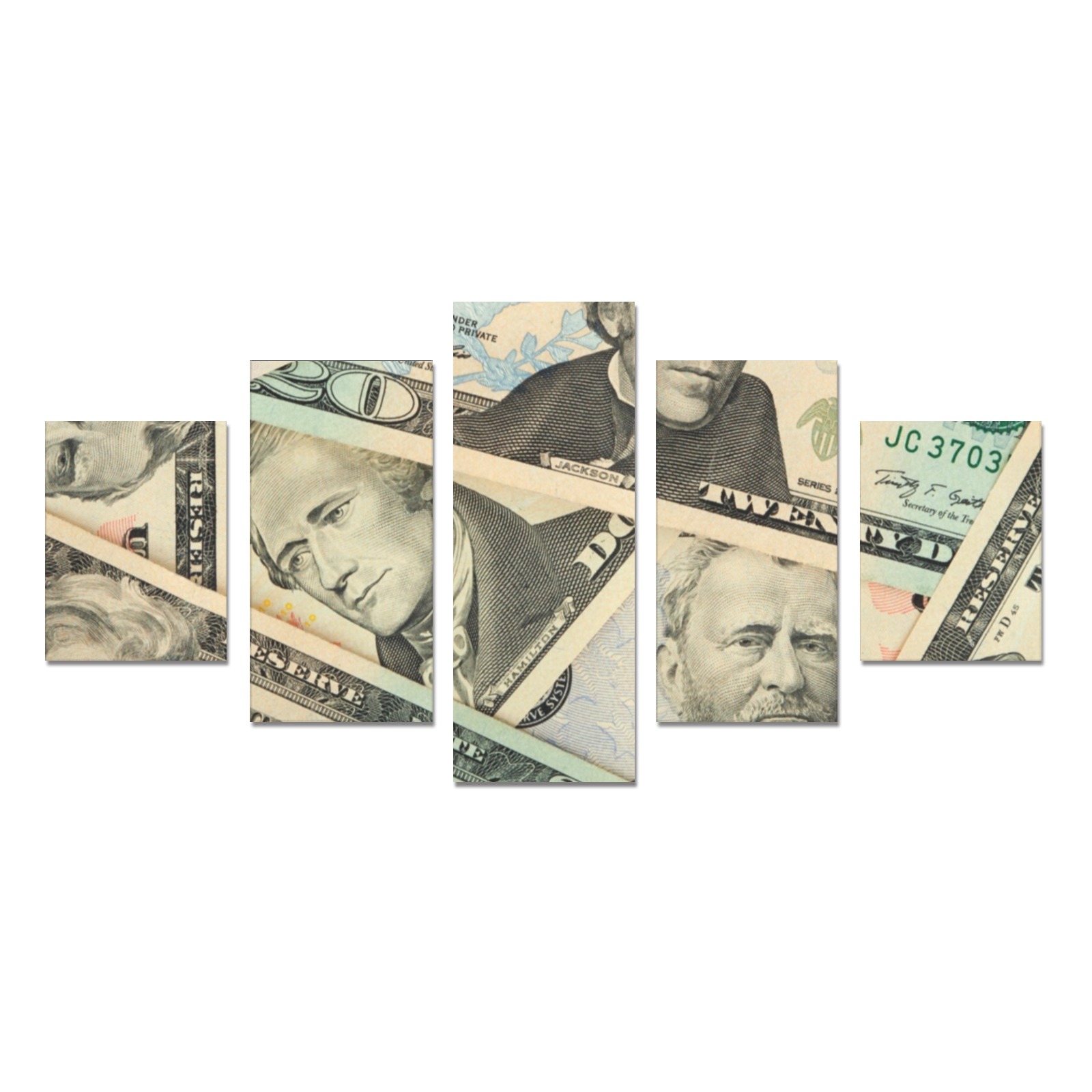 US PAPER CURRENCY Canvas Print Sets B (No Frame)
