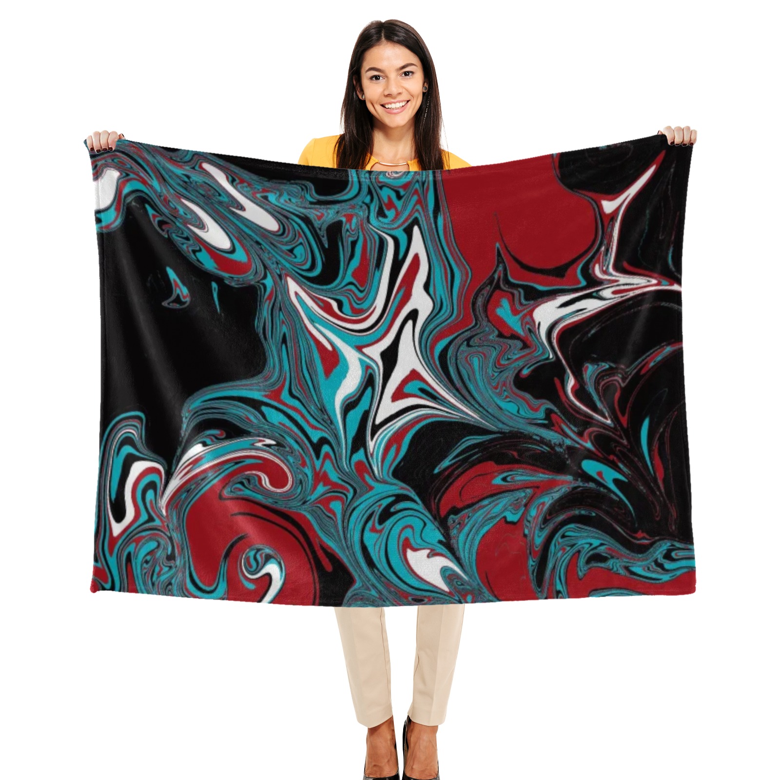 Dark Wave of Colors Ultra-Soft Micro Fleece Blanket 50"x40"