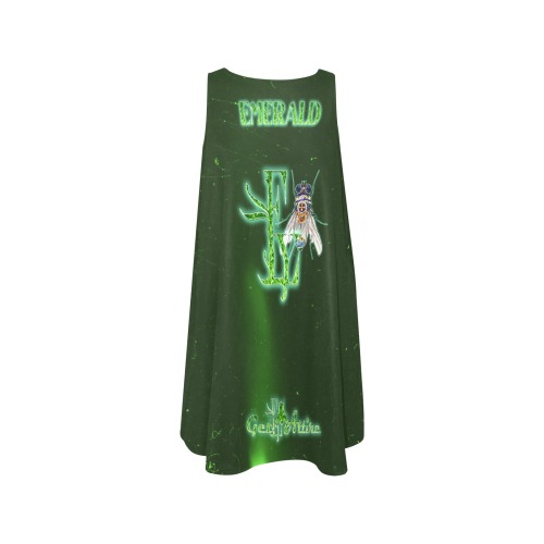 Emerald Collectable Fly Sleeveless A-Line Pocket Dress (Model D57)