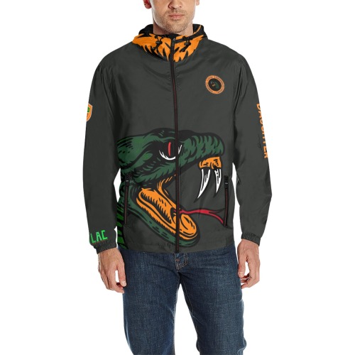 COLAC - Degree'd Up Rattler All Over Print Quilted Windbreaker for Men (Model H35)