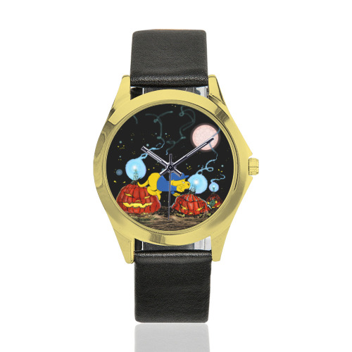 Ferald and The Rotten Pumpkins Unisex Silver-Tone Round Leather Watch (Model 216)