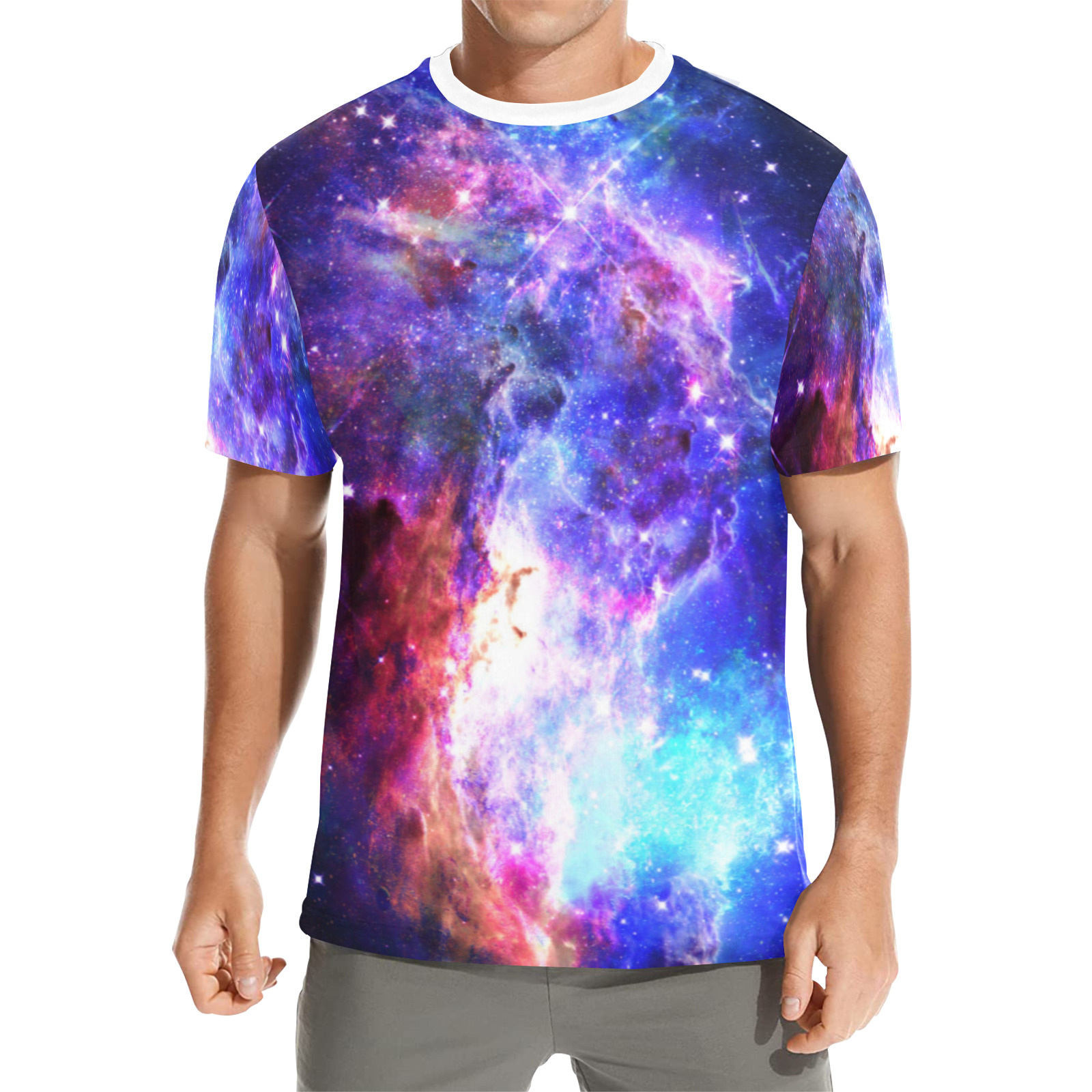 Mystical fantasy deep galaxy space - Interstellar cosmic dust Men's All Over Print Crew Neck T-Shirt (Model T40-2)