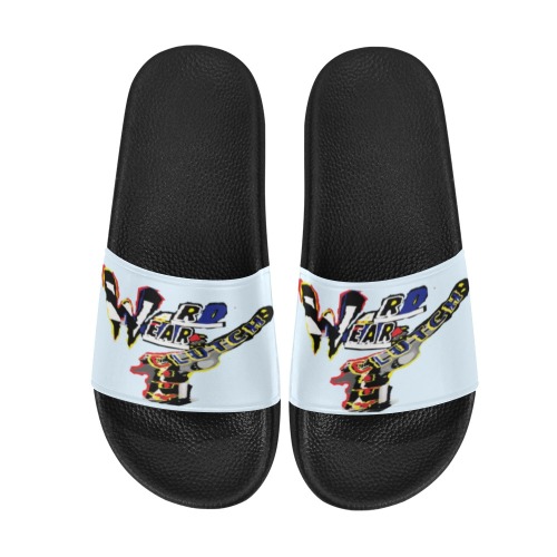 WD.WR.LOGO.SKYBLU Men's Slide Sandals (Model 057)