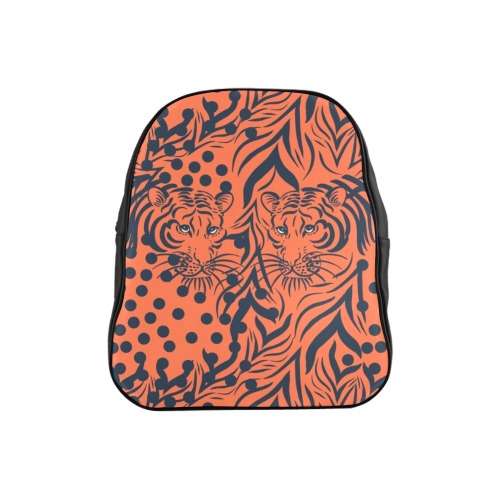 Red modern tiger School Backpack (Model 1601)(Small)