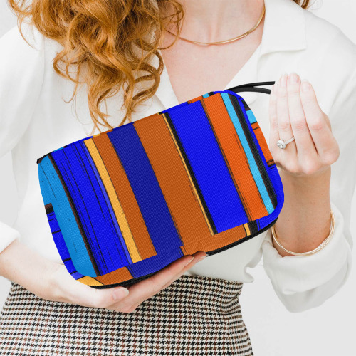 Abstract Blue And Orange 930 Toiletry Bag with Hanging Hook (Model 1728)