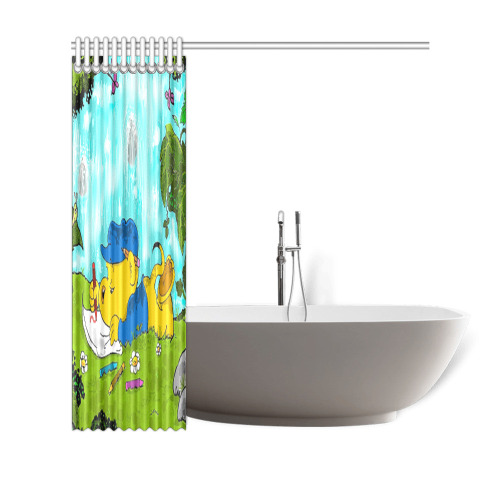 Ferald Drawing By The Waterfall Shower Curtain 69"x70"