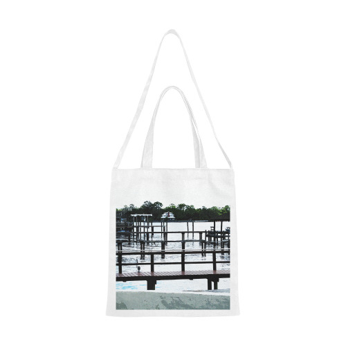 Docks On The River 7580 Canvas Tote Bag/Medium (Model 1701)