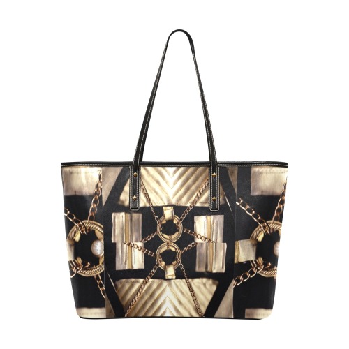 Sac fourre tout Gold Pharaons Chic Leather Tote Bag (Model 1709)