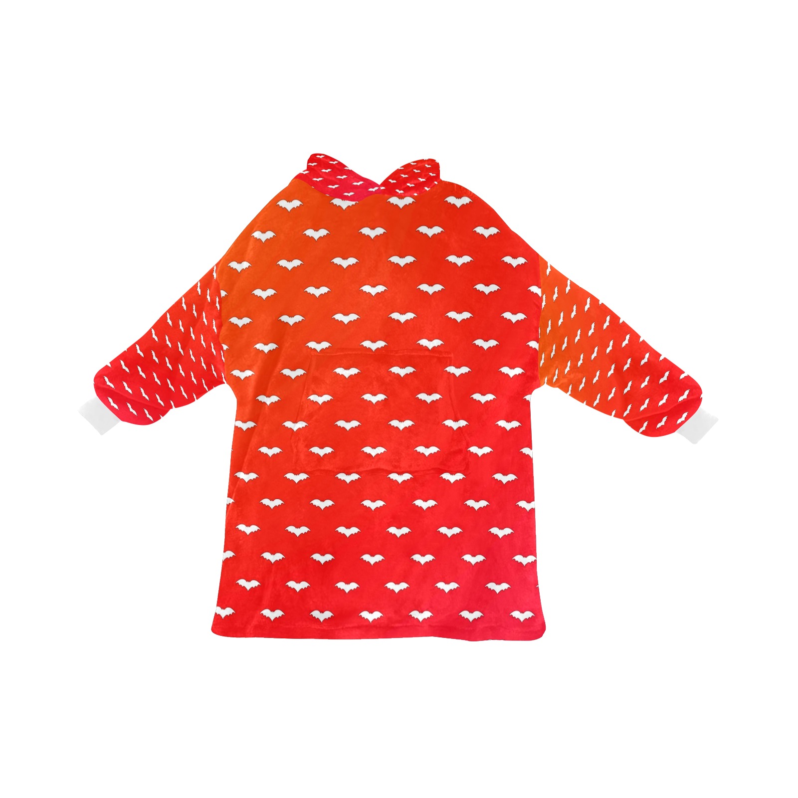 White Tiny Bats Red Blanket Hoodie for Kids