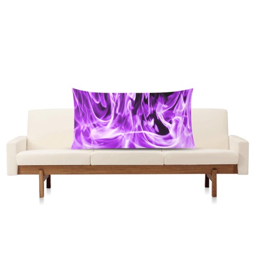 Purple Flames Rectangle Pillow Case 20"x36"(Twin Sides)