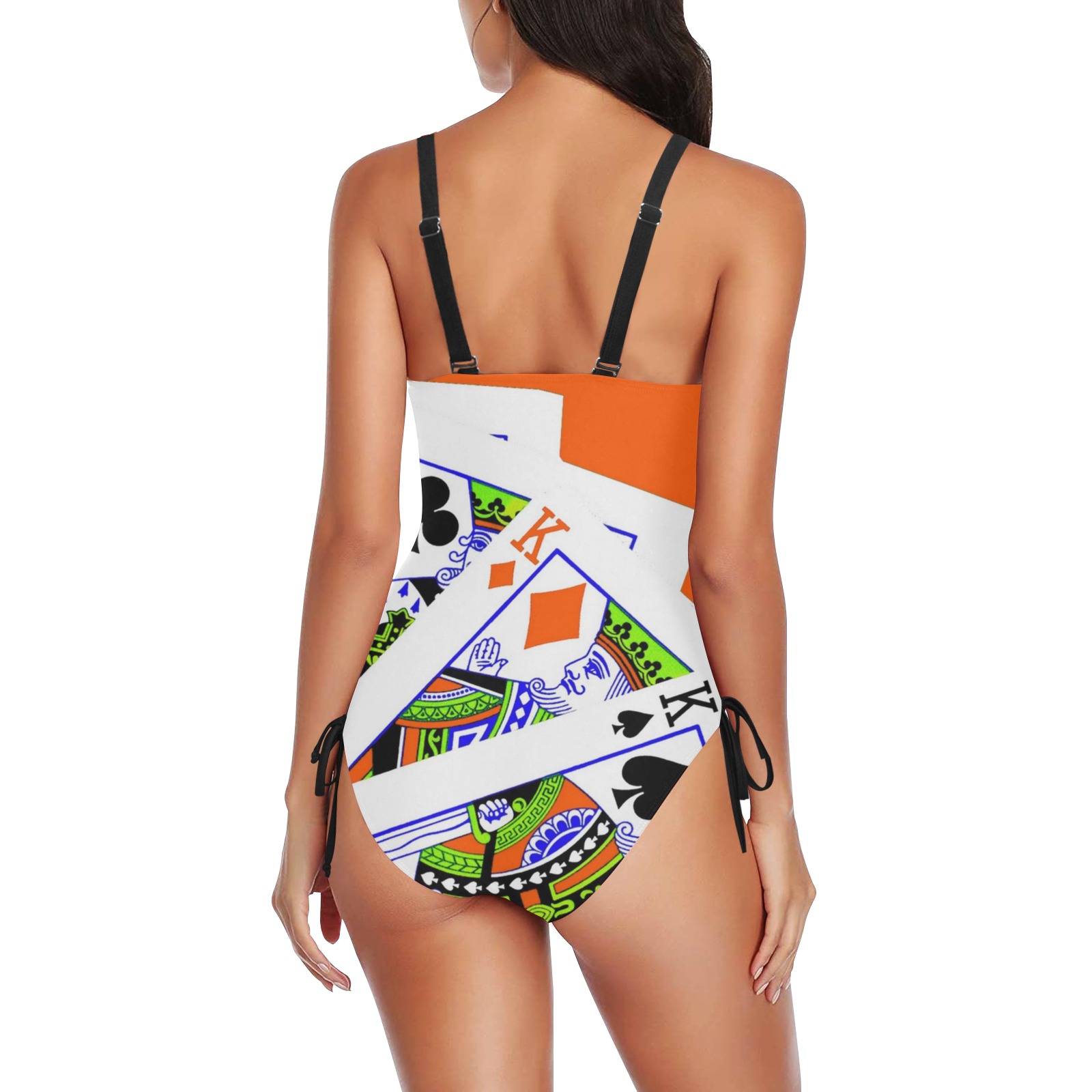 FOUR KINGS (2) Drawstring Side One-Piece Swimsuit (Model S14)