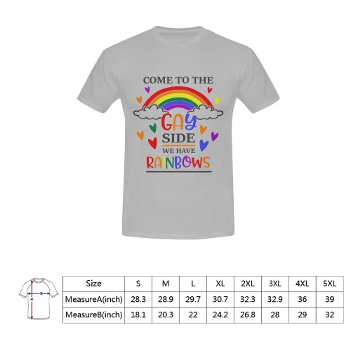 Come To The Gay Side We Have Rainbows Men's T-Shirt in USA Size (Front Printing Only)