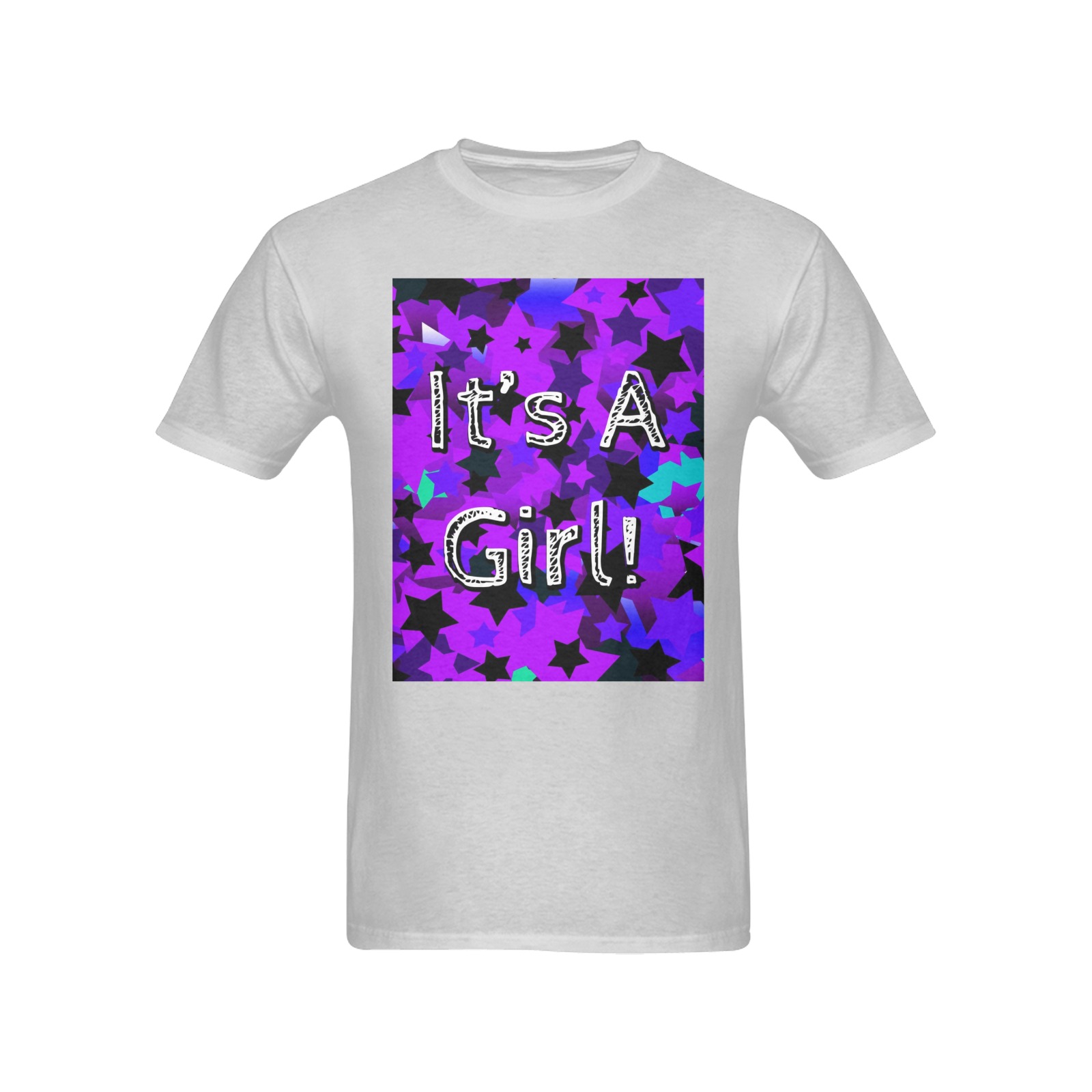 It's A Girl! Purple Stars Men's T-Shirt in USA Size (Two Sides Printing)