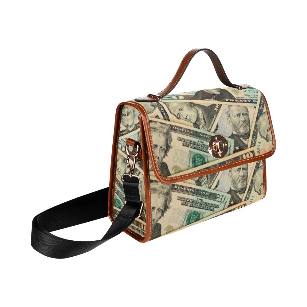US PAPER CURRENCY Waterproof Canvas Bag/All Over Print (Model 1641)