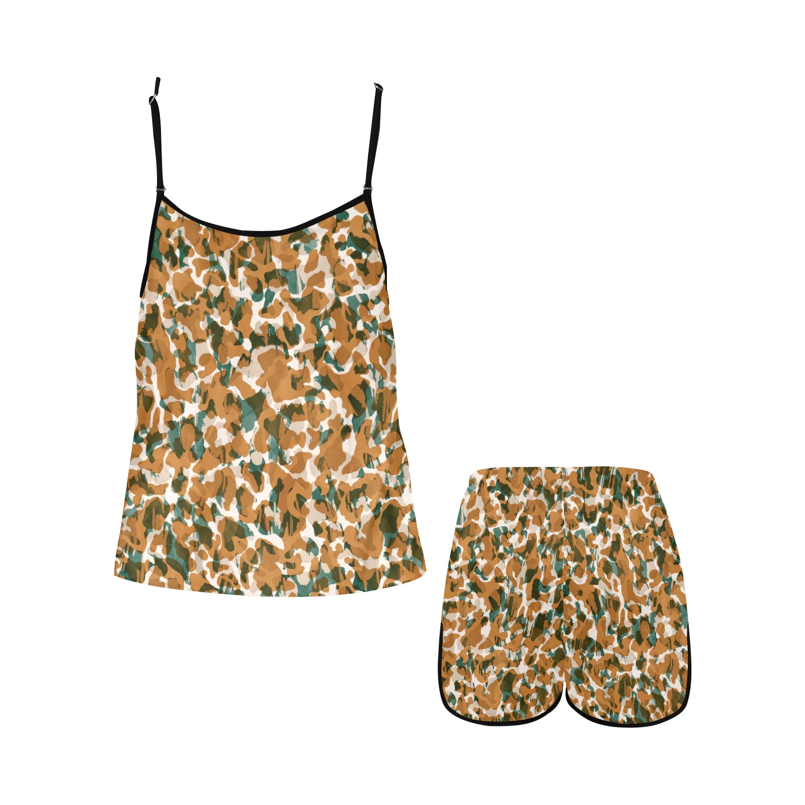 0040-Wild skin animal-58S Women's Spaghetti Strap Short Pajama Set