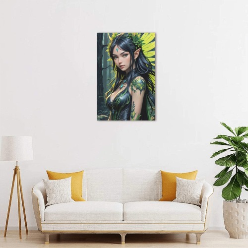 FOREST FAIRY - GREEN #2 Upgraded Canvas Print 12"x18"