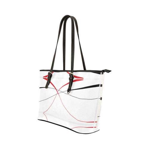 lines Leather Tote Bag/Large (Model 1651)