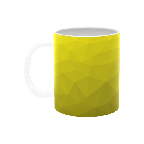 Yellow gradient geometric mesh pattern White Mug(11OZ)