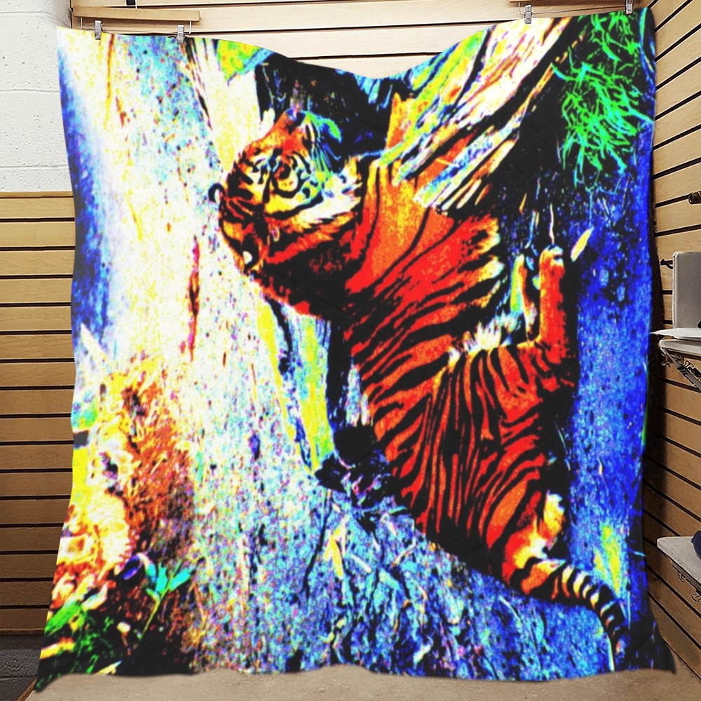 Relaxing Tiger Bright Quilt 70"x80"