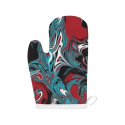 Dark Wave of Colors Linen Oven Mitt (Two Pieces)