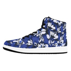 Flowery distortion mosaic Men's High Top Sneakers (Model 20042)