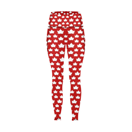 Cute Canada Yoga Pants Women's All Over Print Leggings with Pockets (Model L56)