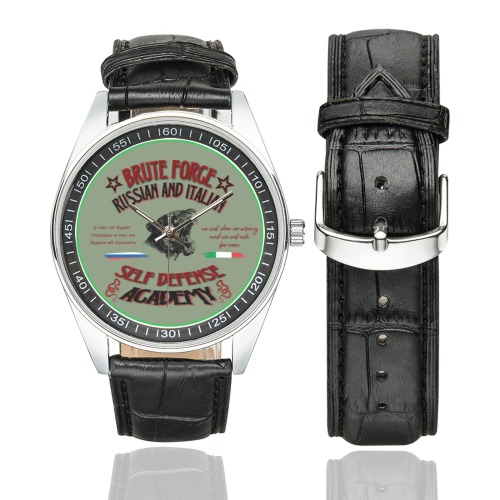 Brute force Men's Casual Leather Strap Watch(Model 211)