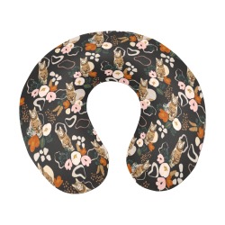 FLOWERY WILD CAT II -02 U-Shape Travel Pillow