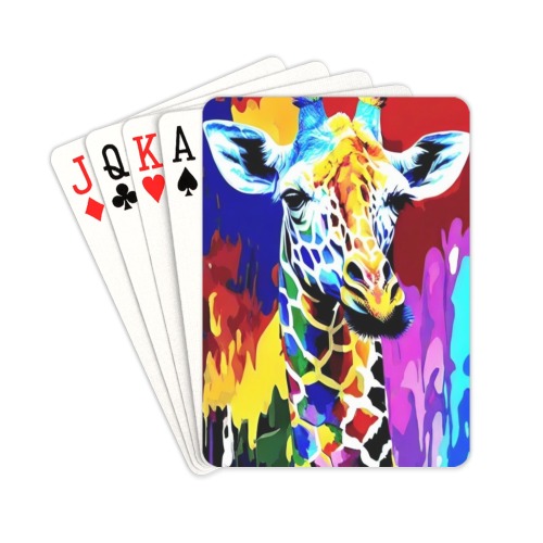 Giraffe Portrait 4 Playing Cards 2.5"x3.5"