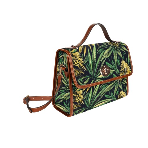 Big Buds Go Purse Waterproof Canvas Bag-Brown (All Over Print) (Model 1641)