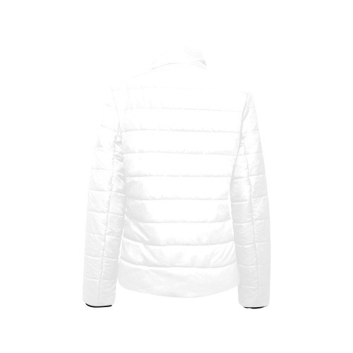 lettuceplay-coat white Women's Stand Collar Padded Jacket (Model H41)