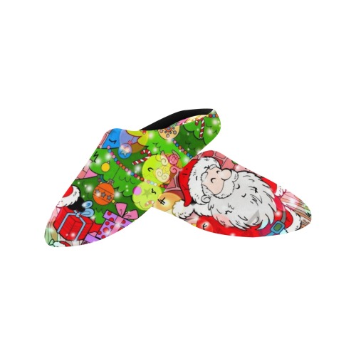 Christmas Pop 2022 by Nico Bielow Women's Non-Slip Cotton Slippers (Model 0602)