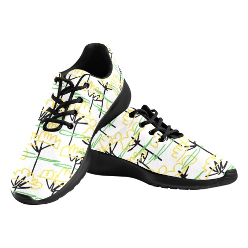 Hand draw floral Women's Athletic Shoes (Model 0200)