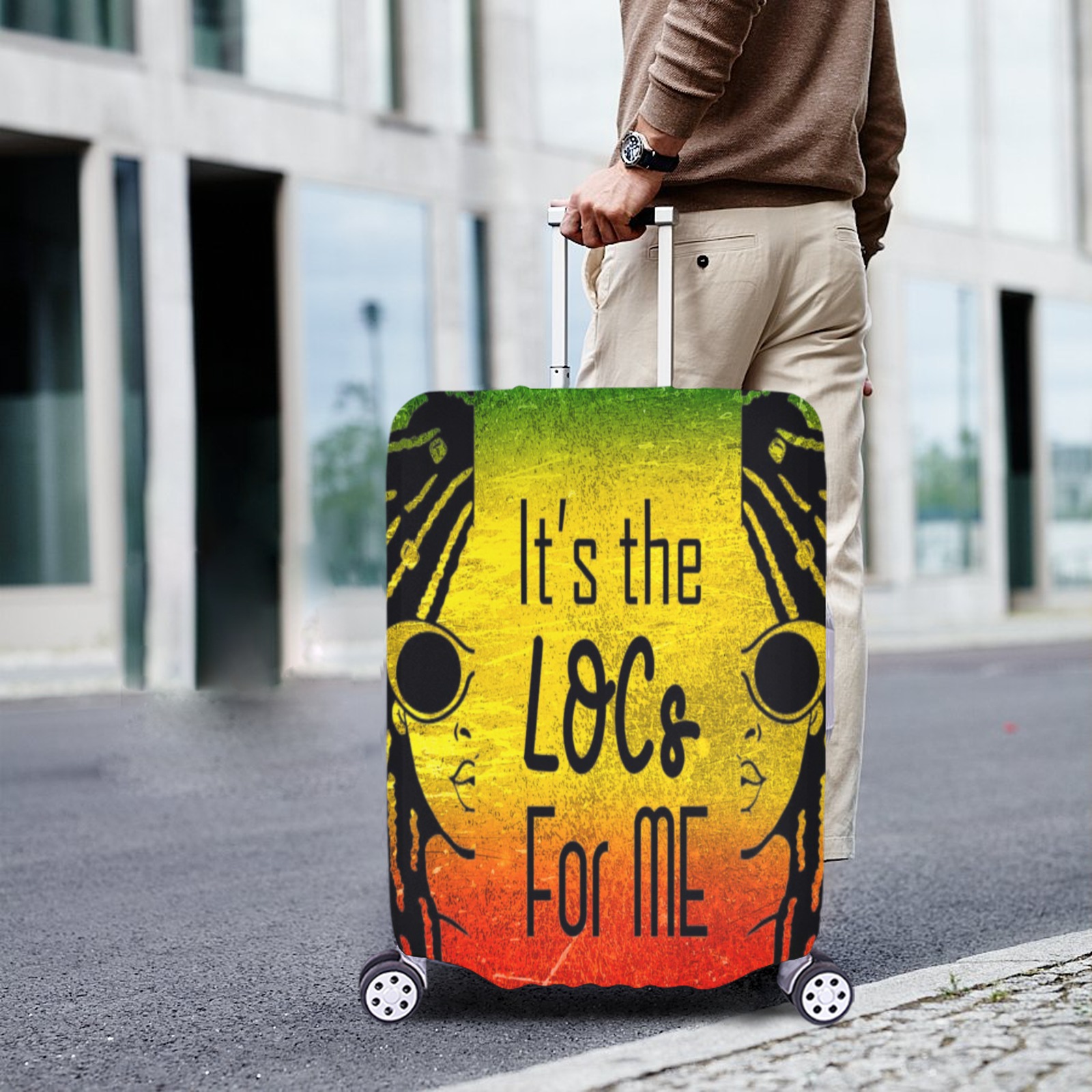 IT'S THELOCS FOR ME (2FACE) Luggage Cover/Extra Large 28"-30"