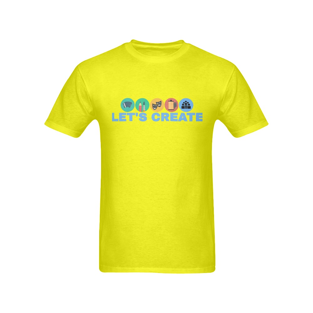 Lets Create Yellow Men's T-Shirt in USA Size (Front Printing Only)