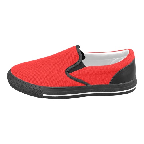 color red Men's Slip-on Canvas Shoes (Model 019)