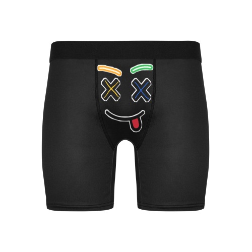 Black X Face Men Underwear Men's Long Leg Boxer Briefs (Model L67)