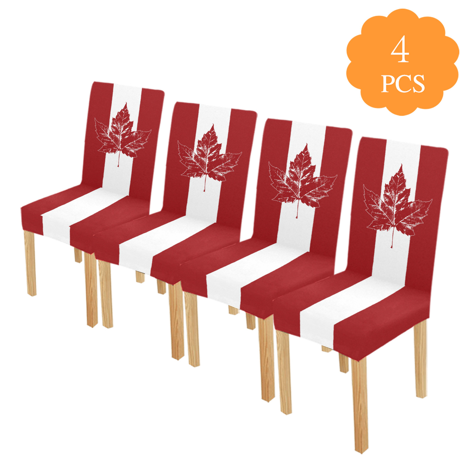 Retro Canada Day Chair Cover (Pack of 4)